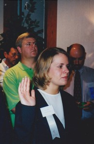 dad and renee swearing in